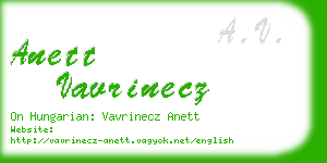 anett vavrinecz business card